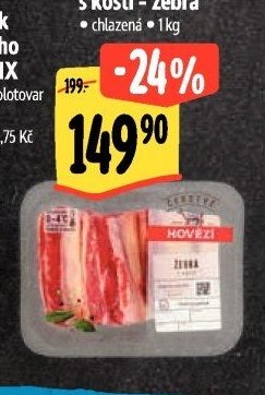 Hovězí přední s kostí - žebra