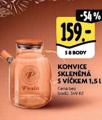 Konvice skleněná s víčkem 1,5 l