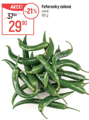 Feferony zelené