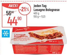 Lasagne bolognese mražené Jeden Tag