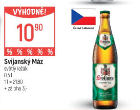 Pivo světlý ležák 11° Svijanský Máz Svijany