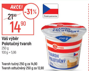 Tvaroh polotučný Váš výběr