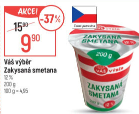 Zakysaná smetana 12% Váš Výběr