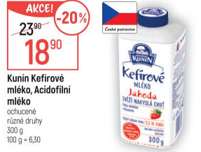 Acidofilní mléko ochucené Mlékárna Kunín
