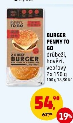 Hovězí burger Penny To Go