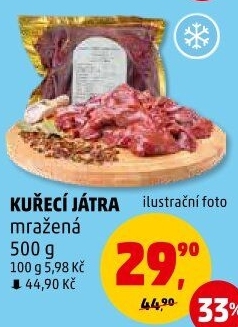Játra kuřecí mražená