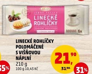Rohlíčky linecké Klasa Pekárny a cukrárny Klatovy