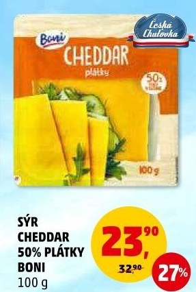 Sýr Cheddar 50% Boni