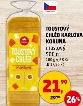 Toustový chléb Karlova Koruna