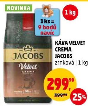 Zrnková káva Jacobs Velvet Crema