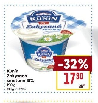 Kunín Zakysaná smetana 15% 190 g