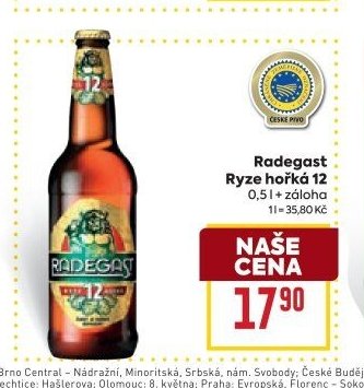 Radegast Ryze hořká 12 0,5 l
