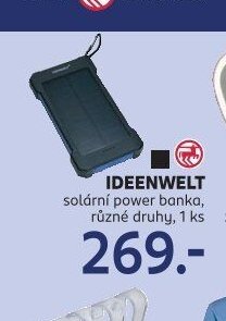 IDEENWELT solární power banka, různé druhy, 1 ks