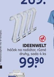 IDEENWELT háček na radiátor, různé druhy, sada 4 ks