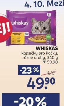WHISKAS kapsičky pro kočky, různé druhy, 340 g