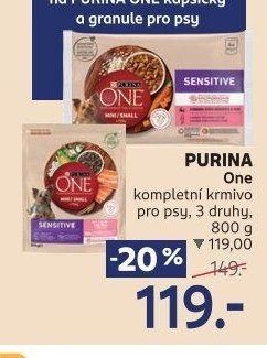 PURINA One kompletní krmivo pro psy, 3 druhy, 800 g