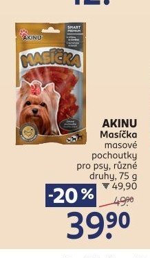 AKINU Masíčka masové pochoutky pro psy, různé druhy, 75 g