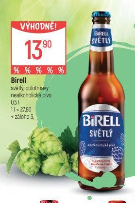 Birell světlý, polotmavý