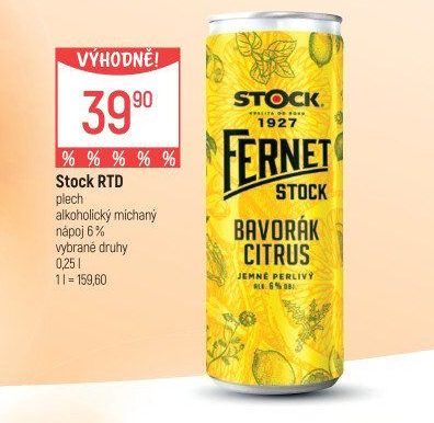 Míchaný nápoj Bavorák Citrus Fernet Stock
