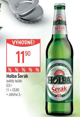 Pivo světlý ležák 11° Šerák Holba