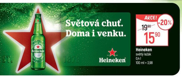 Pivo světlý ležák Heineken