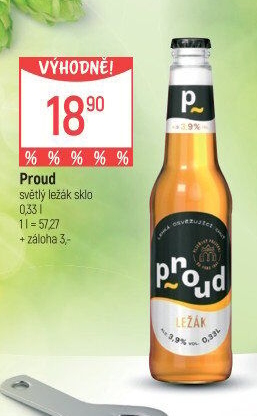 Pivo světlý ležák Proud