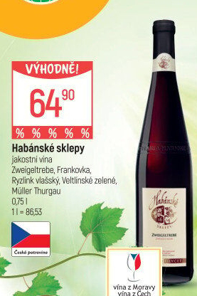 Víno Zweigeltrebe Habánské sklepy