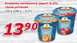 Jogurt smetanový ochucený Krajanka