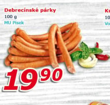 Párky debrecínské Maso uzeniny Písek