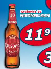 Pivo světlé výčepní Originál Královská 10° Krušovice