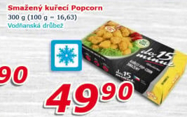 Smažené kuřecí kousky mražené popcorn Vodňanské kuře