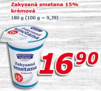 Smetana zakysaná15% Choceňská mlékárna