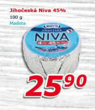Sýr Niva Jihočeská 45% Madeta
