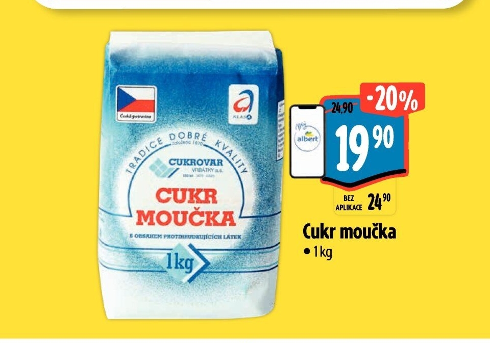 Cukr moučka Cukrovar Vrbátky