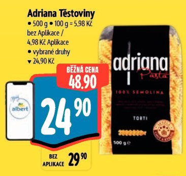Těstoviny semolinové Adriana