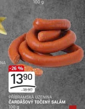 Salám Čardášový točený Příbramská uzenina