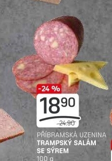 Salám trampský se sýrem Příbramská uzenina
