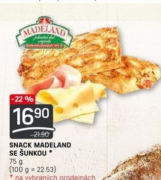 Snack Madeland se šunkou La Lorraine
