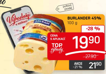 Sýr Burlander 45% Milram