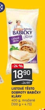 Těsto listové mražené Dobroty babičky Kláry