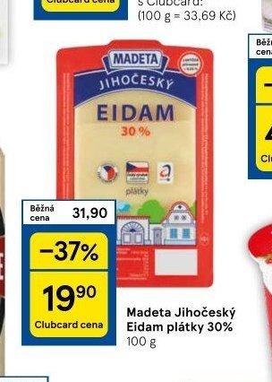Madeta Jihočeský Eidam plátky 30%