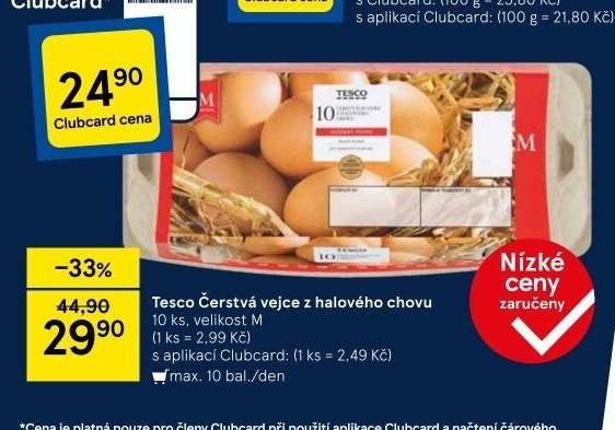 Tesco Čerstvá vejce z halového chovu