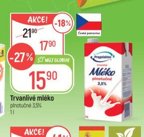 Trvanlivé mléko plnotučné 3,5% 1 l