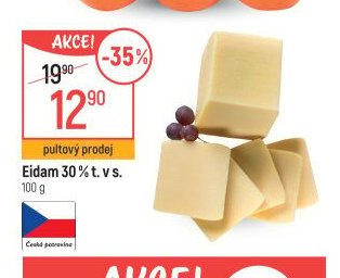 Eidam 30 % t. v s. 100 g