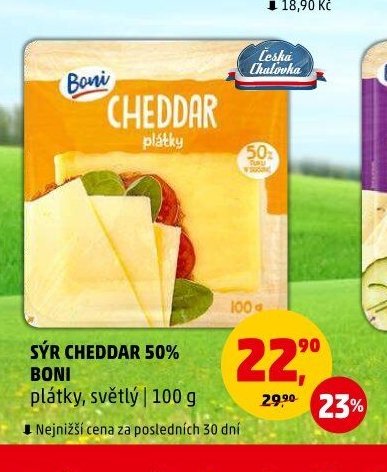 Sýr Cheddar 50% Boni