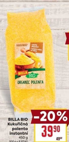 Polenta kukuřičná bio Billa