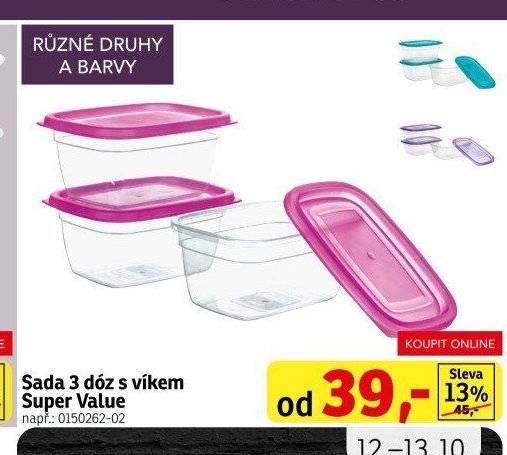 Sada 3 dóz s víkem Super Value