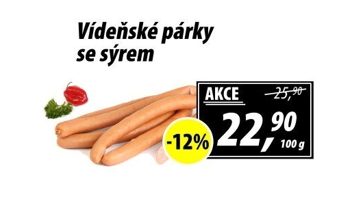 Párky vídeňské se sýrem