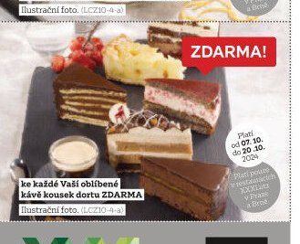 ke každé Vaší oblíbené kávě kousek dortu ZDARMA