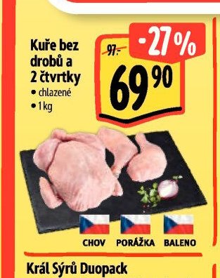 Kuře bez drobů a 2 čtvrtky